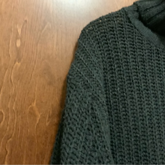 POL Womens Oversized Chunky Knit Turtleneck Sweater Dark Gray Cozy Comfy - Picture 2 of 7